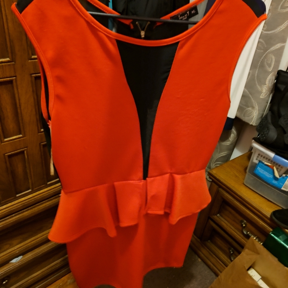 Orange Peplum Dress